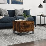 vidaXL Table basse Chêne fumé 50x50x40 cm Bois d'ingénierie