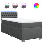 vidaXL Sommier à lattes de lit et matelas Gris foncé 90x190 cm Tissu