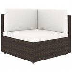 vidaXL Salon de jardin 11 Pièces avec coussins Marron Résine tressée