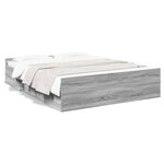 vidaXL Cadre de lit à tiroirs sonoma gris 160x200 cm bois d'ingénierie