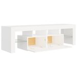 vidaXL Meuble TV avec lumières LED Blanc 140x36 5x40 cm