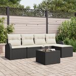 Ensemble de Canapé de Jardin de 5 Pièces avec Coussins en Poly Rattan Marron
