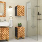 vidaXL Armoire bain marron et noir 38x33 5x58 cm bois massif manguier