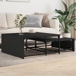 vidaXL Tables basses gigognes 2 Pièces noir bois d'ingénierie et métal