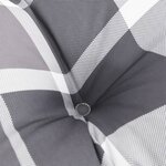 vidaXL Coussin de palette motif à carreaux gris tissu