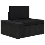 Salon de jardin meuble d'extérieur ensemble de mobilier 9 pièces avec coussins noir résine tressée 02_0018070