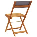 vidaXL Chaises de bistrot lot de 2 anthracite bois acacia massif tissu