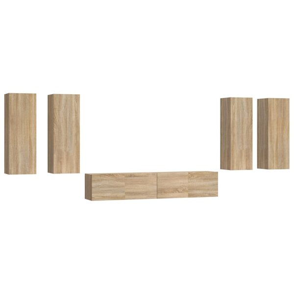 vidaXL Ensemble de meubles TV 6 Pièces Chêne sonoma Bois d'ingénierie