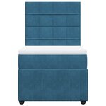 vidaXL Sommier à lattes de lit avec matelas Bleu foncé 100x200 cm