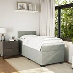 vidaXL Sommier à lattes de lit et matelas Gris clair 100x200cm Velours