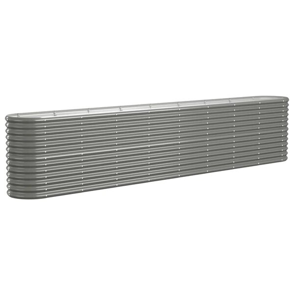 vidaXL Lit surélevé de jardin Acier enduit de poudre 332x40x68 cm gris
