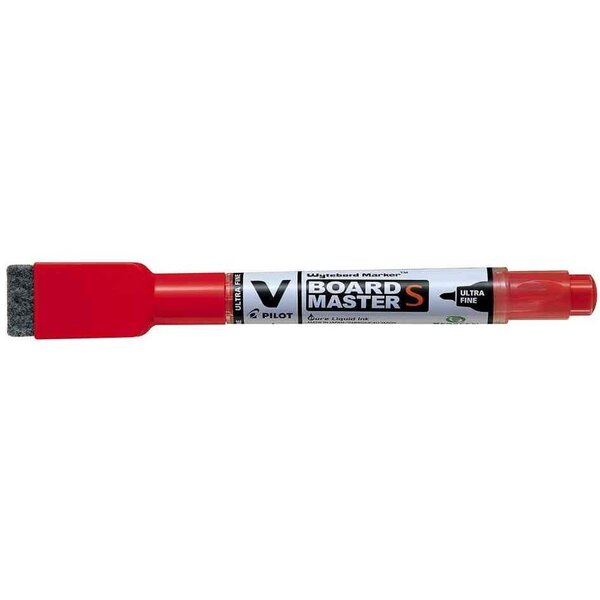 Marqueur tableau blanc v board master s avec effacette rouge x 10 pilot