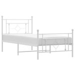vidaXL Cadre de lit métal sans matelas et pied de lit blanc 100x200 cm