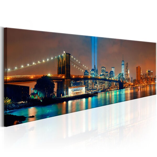 Tableau - new york city: beautiful night  l x h en cm 135x45