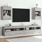 vidaXL Meubles TV muraux et lumières LED 2Pièces sonoma gris 40x30x60 5cm