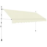 vidaXL Auvent manuel rétractable 400 cm Crème