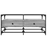 vidaXL Table basse avec dessus en verre sonoma gris 98 5x50x45cm acier