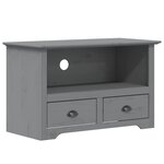 vidaXL Meuble TV avec 2 tiroirs BODO gris bois de pin massif
