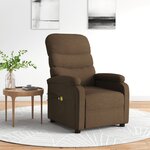 vidaXL Fauteuil électrique de massage Marron Tissu