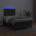 vidaXL Sommier à lattes de lit avec matelas et LED Noir 120x200 cm