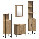 vidaXL Ensemble de meubles de salle de bain 4 pièces en bois d'artisanat couleur chêne