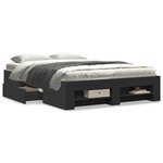 vidaXL Cadre de lit sans matelas noir 140x190 cm bois d'ingénierie