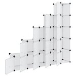 vidaXL Cubes de rangement 15 Pièces avec portes Transparent PP