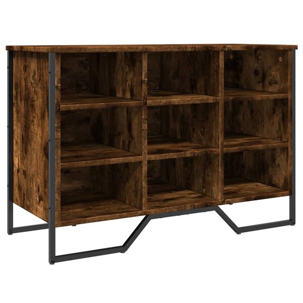 vidaXL Armoire à chaussures chêne fumé 90x38x61 5 cm bois d'ingénierie