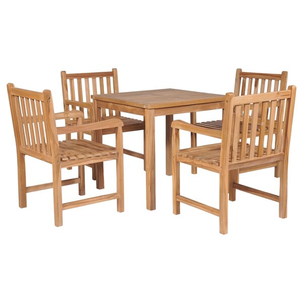 vidaXL Ensemble à manger d'extérieur 5Pièces Bois solide de teck