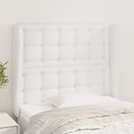 vidaXL Tête de lit avec oreilles Blanc 93x23x118/128 cm Similicuir
