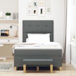 vidaXL Lit Box Spring avec Matelas & Banc Gris Foncé 120x200 cm Tissu