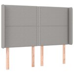 vidaXL Sommier à lattes de lit matelas LED Gris clair 140x190 cm Tissu