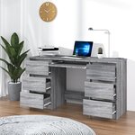 vidaXL Bureau Sonoma gris 140x50x77 cm Bois d'ingénierie