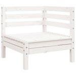 vidaXL Canapé de jardin 3 places et repose-pied blanc bois pin massif
