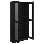vidaXL Armoire à vitrine Noir 82 5x30 5x185 5 cm Bois d’ingénierie