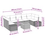 vidaXL Ensemble de Canapé de Jardin 8 pièces avec Coussins Beige Poly Rattan Acacia