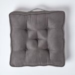 Coussin d'assise rehausseur en suédine Gris foncé  50 x 50 x 10 cm - HOMESCAPES