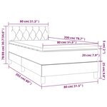 vidaXL Sommier à lattes de lit avec matelas et LED Vert foncé 80x200cm