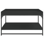 vidaXL Table basse noir 80x80x45 cm bois d'ingénierie et fer