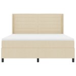 Lit avec sommier à ressorts et matelas vidaXL avec éclairage LED Crème 180x200 cm Tissu