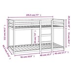 vidaXL Lit superposé sans matelas blanc 90x190 cm bois de pin massif