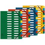 Trieur Harmonika® À Fenêtres Avec Élastiques Véritable Carte Lustrée 24 Compartiments - Couleurs Assorties - X 4 - Exacompta