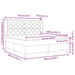 Lit Box Spring vidaXL avec Matelas Marron Foncé 180x200 cm Tissu
