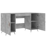 Bureau table poste de travail meuble d'ordinateur informatique étude 140 x 50 x 75 cm bois d'ingénierie gris 02_0023839