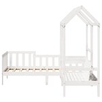vidaXL Ensemble de lit de jour et de banc avec toit sans matelas blanc