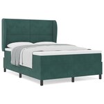 Lit Box Spring vidaXL avec matelas - Vert foncé  160x200 cm  Velours