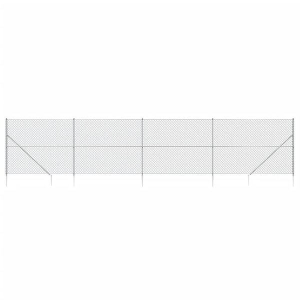vidaXL Clôture à mailles losangées avec ancrage argenté 1 6x10 m