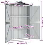 vidaXL Abri de jardin Anthracite 116x45x175 cm Acier galvanisé