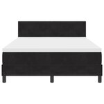 Lit box spring vidaXL avec matelas et LED noir 140x200 cm en velours