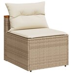 vidaXL Canapés de jardin sans accoudoirs avec coussins 2 Pièces beige